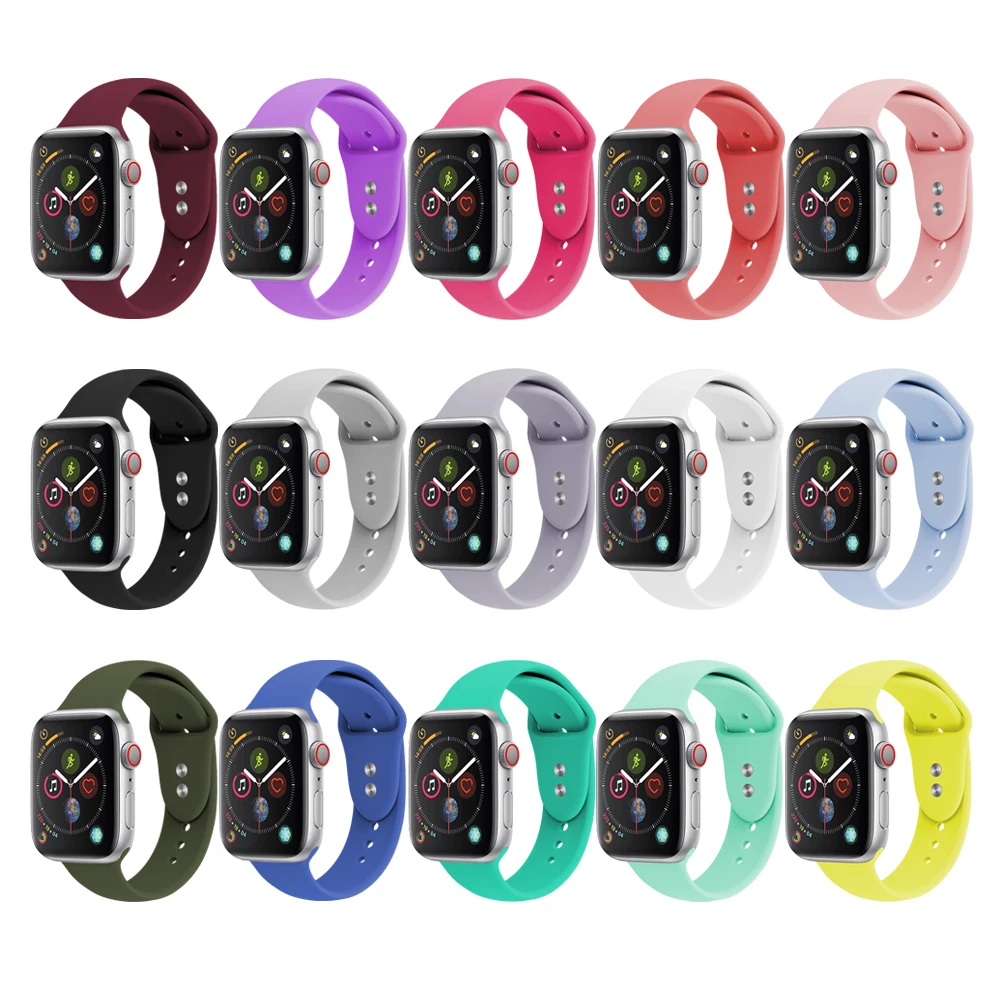 Двойная пряжка спортивный силиконовый ремешок для apple watch Series 4321 замена Браслет ремешок для часов Ремешок для apple watch 42 38