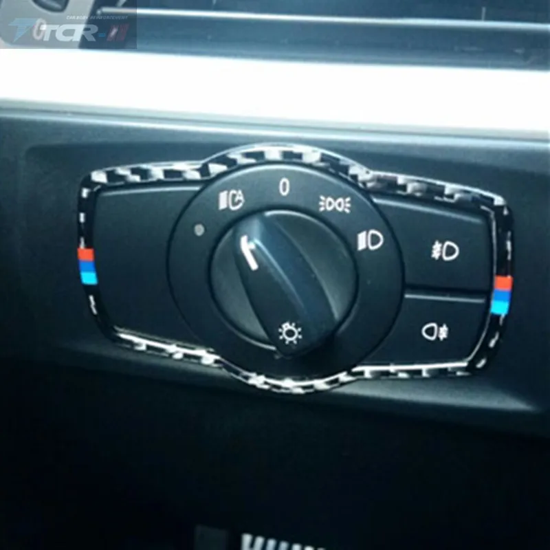 Для bmw E90 E92 3 серии из углеродного волокна переключатель автомобильной фары