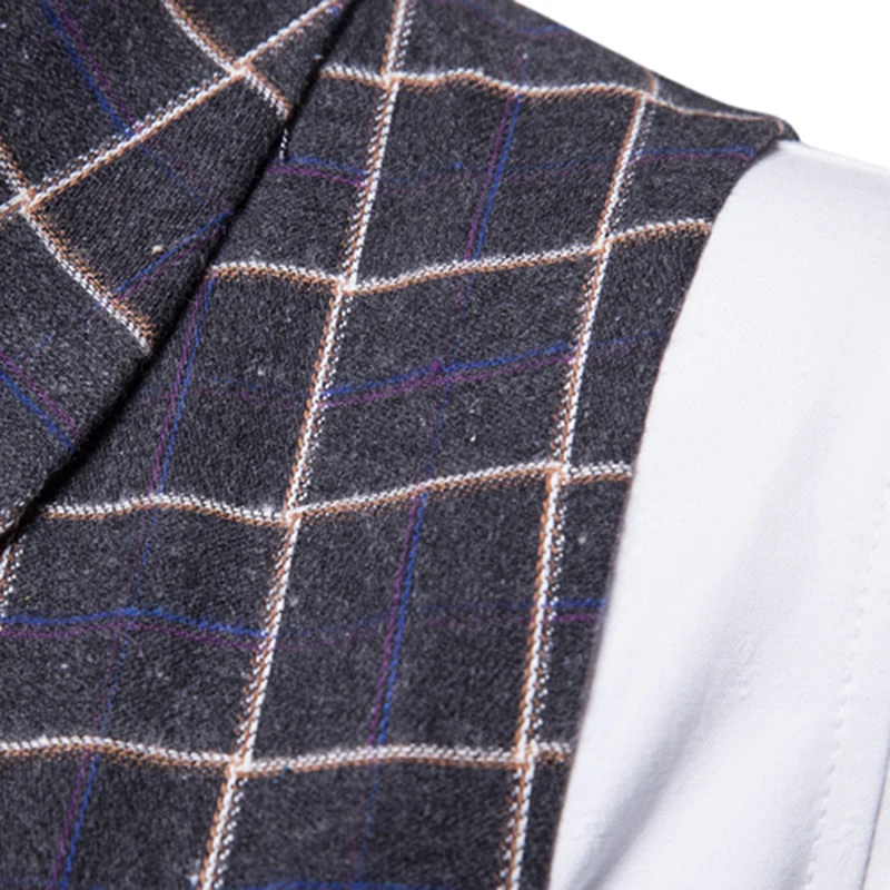 ZEBERY Mixed Cashmere Double-breasted Men's Vest High Quality Light Luxury Suit Collar Suit Vest Warm Gentleman Top