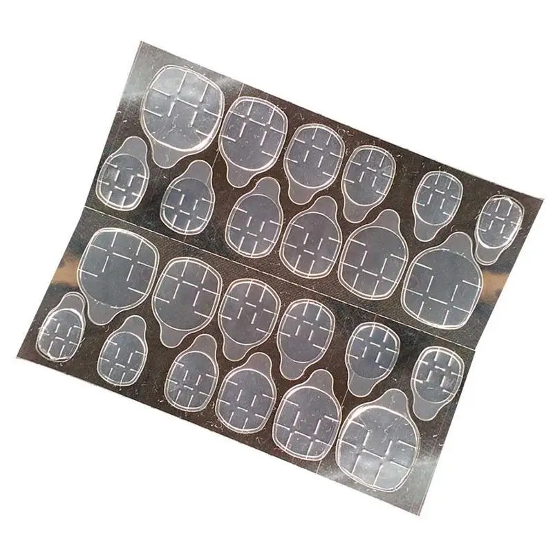 

120pcs/5 Sheets Adhesive Faux Ongles Fake Nails Transparent Double Sided Adhesive Tapes Stickers Fingernail Art False Nail Tips