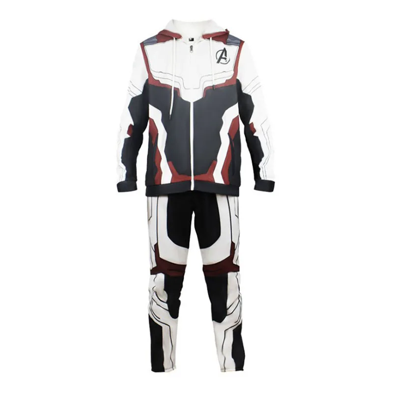Avengers Endgame Quantum Realm Cosplay Costume Superhero Captain America Iron Man Black Widow Hoodie Sweater Coat Jacket +Pants