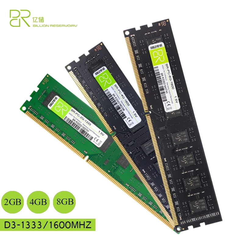 BR ALL New For Intel UDIMM DDR3 2GB 1333MHz Memoria 4GB 8GB RAM DDR3 DIMM RAMS Memory 1600Mhz 240pin 1.5V For Desktop