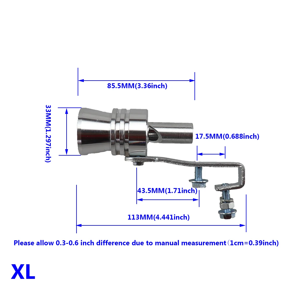 Абсолютно универсальный симулятор выхлопа Whistler поддельные турбо свистки трубы звук глушитель сдувание автомобиля Стайлинг Tunning Красный S/M/L/XL - Цвет: Silver-XL