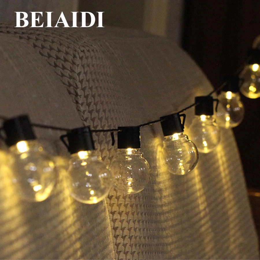 BEIAIDI 5M 20 LED Globe Bulbs Led Fairy String Light Garland Outdoor Ball Garden Patio Party Wedding | Лампы и освещение