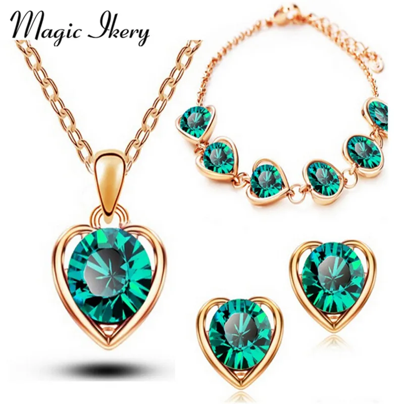 Magic Ikery New Arrival Gold Plated Crystal Heart Fashion ...