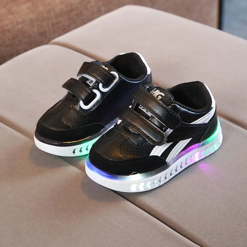 New Children LED Flash Sneakers Fashion Kids Girls Autumn Spring Casual Luminous Shoes Baby Toddler Infant Canvas | Детская одежда и