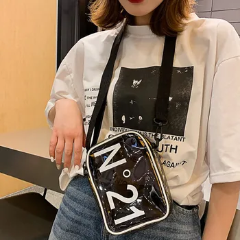 

Woman Bag Transparent Messenger Simple Fashion Shoulder Small Square torebka damska bags for women 2019 sac main femme