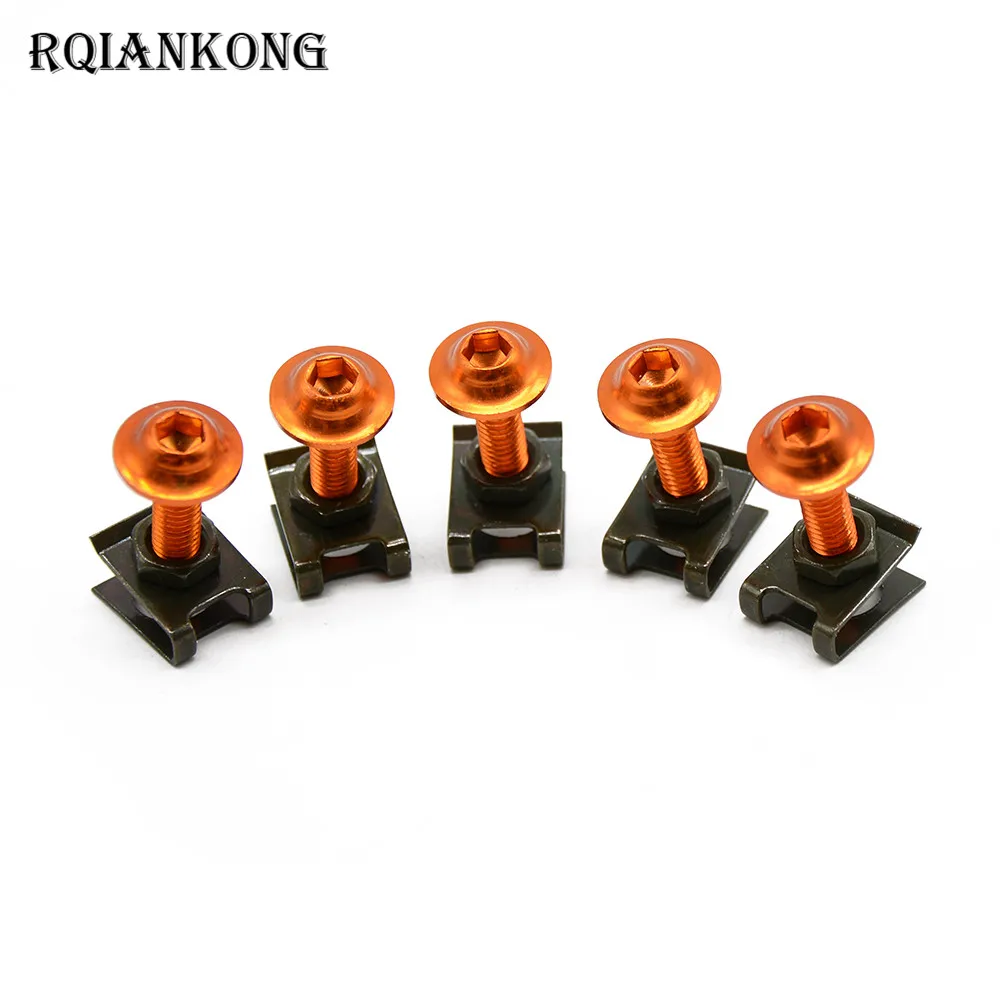 

5pcs Motorcycle Fairing Bolts M6 Spire Fastener Clips Screw Spring Bolts Nuts For KTM 640 LC4 Supermoto 2003-2006 990 AdventuRe