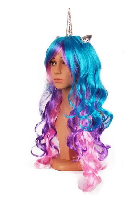 50pcs Dhl Pony Rainbow Dash Cosplay Colorful Synthetic Hair Party