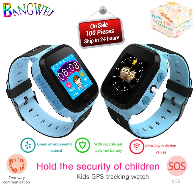 

BANGWEI 2018 Kid Smart Watch Child Baby SOS Call Location Finder Tracker Anti-lost Smart Watch Remote Monitor Children watch+Box