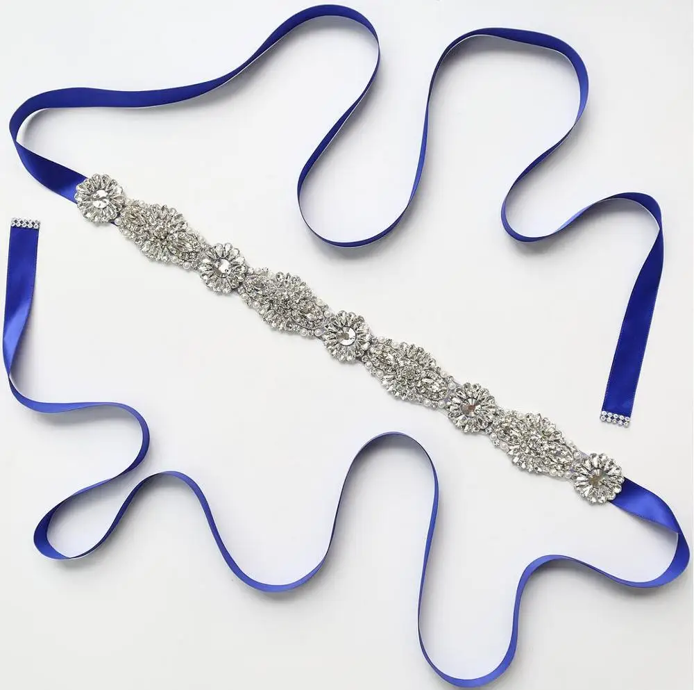 Royal Blue Ayicuthia свадебные створки Для женщин свадьбное платье со стразами пояс ручной работы элегантные невесты или подружки невесты, ceinture mariage Y5 - Цвет: Royal Blue