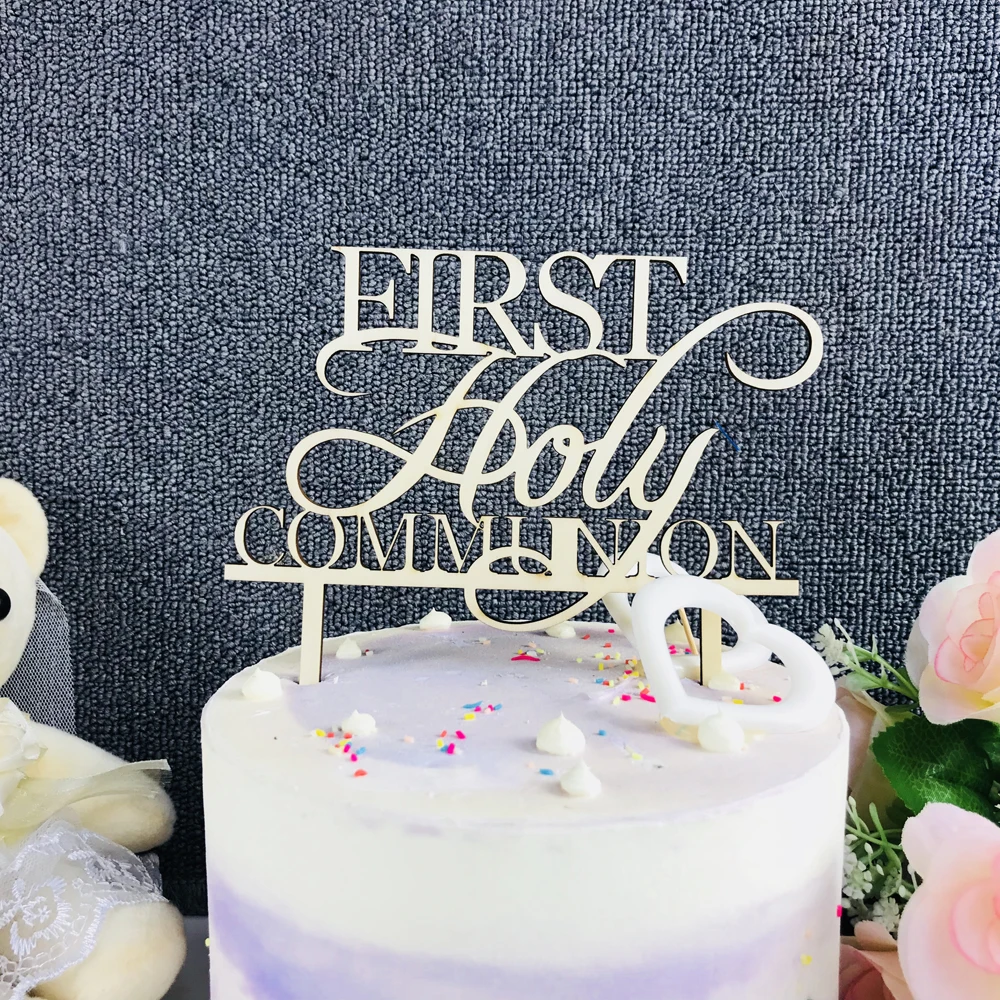 First Holy Communion Cake Topper ,  Religious Baby Baptism Centerpieces Cake Topper,  Birthday Party Baby Shower  Cake Decor