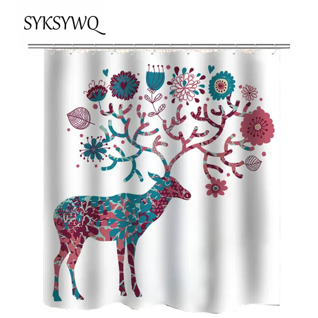 flower shower curtain christmas bathroom curtain flower elk rideau de douche christmas elk douchegordijn animal deer - Christmas Bathroom Curtains flower shower curtain christmas bathroom curtain flower elk rideau de douche christmas elk douchegordijn animal deer - Christmas Bathroom Curtains