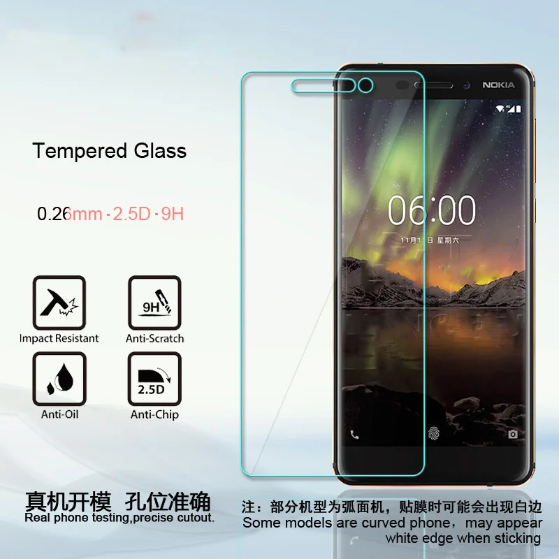2 шт закаленное стекло для Nokia 1 2 3 4 5 6() 7 8 plus Взрывозащищенная защитная пленка для экрана