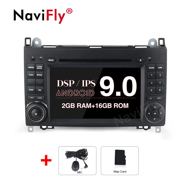 NaviFly 2 Din Android 9,0 ips DSP Автомобильный мультимедийный плеер для Benz b-класс W245 a-класс W169 Viano Vito W639 Sprinter W906 - Цвет: car radio