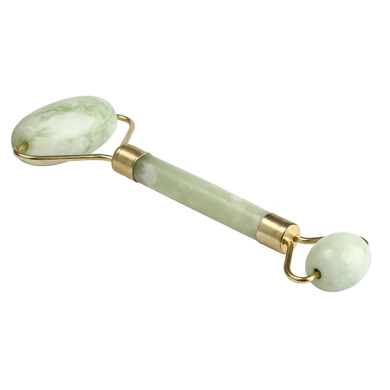 Jade Roller Real Jade Made Facial Slimming Massager Anti Wrinkle Facial Beauty Relaxation with Double Roller