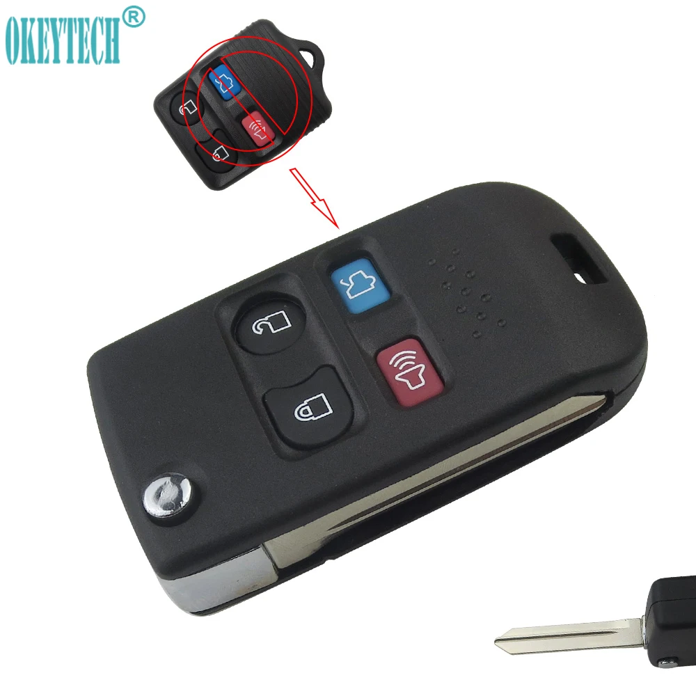 

Replacement 4 Buttons Modified Remote Flip Folding Car Key Shell For Ford Focus Fiesta Max High Quality Cover Case Free Shipping