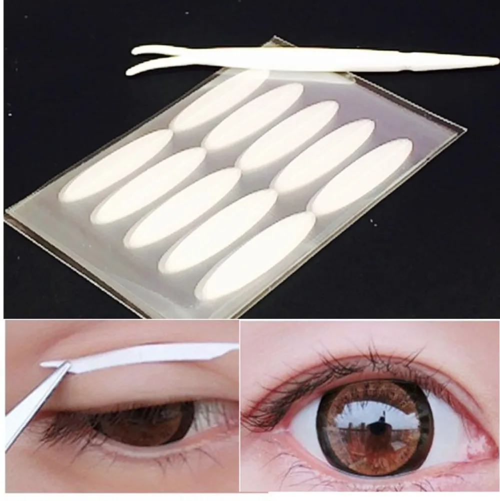 

100Pairs Clear Eyelid Stripe Makeup Eyeliner Stickers Invisible Eye Tapes Double Eyelid Tape Stickers for Making The Eyes Bigger