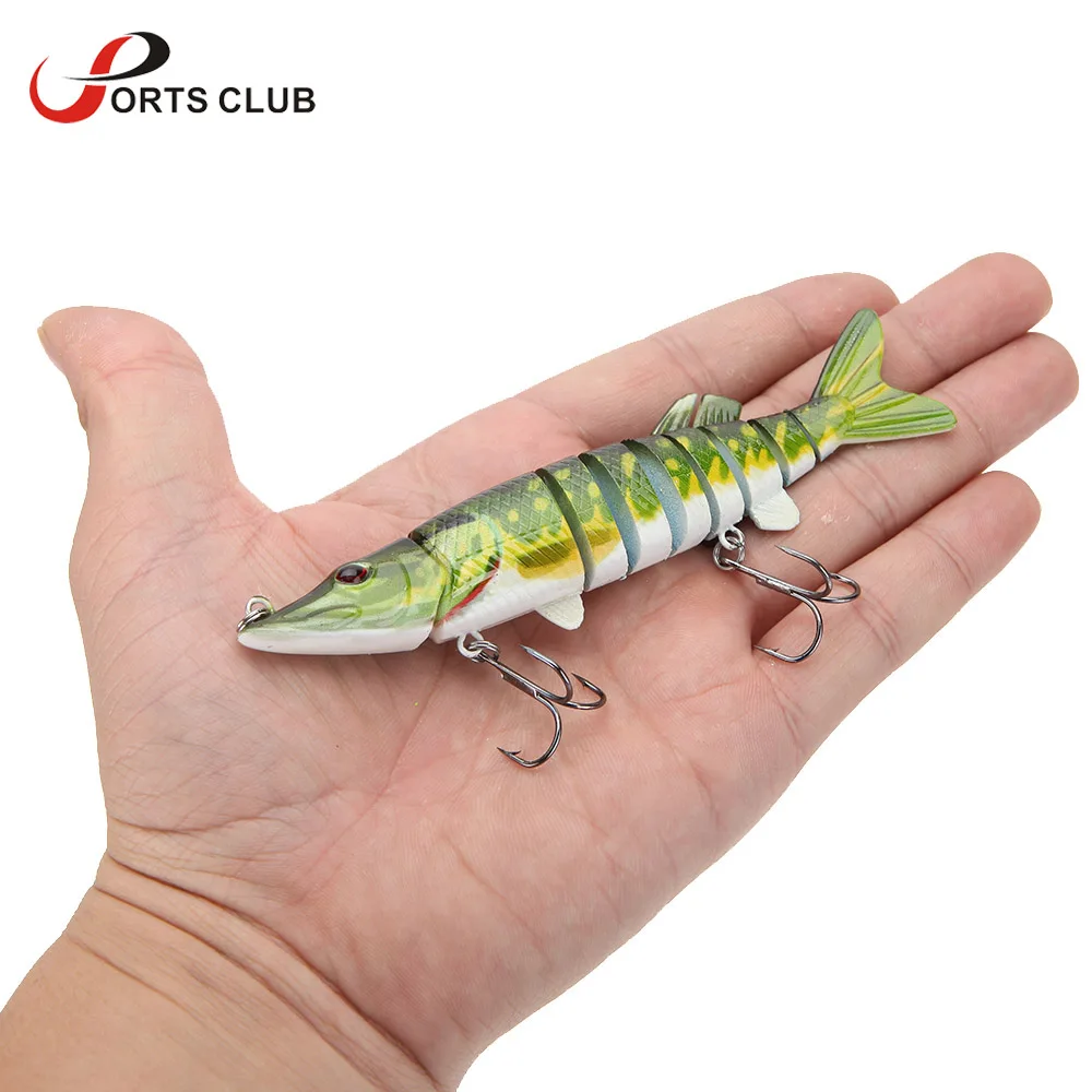 LIXADA 5" 12.5cm 20g 9-segement Isca Artificial Pike Lure Muskie Fishing Lures Swimbait Crankbait Hard Bait Fishing Accessory