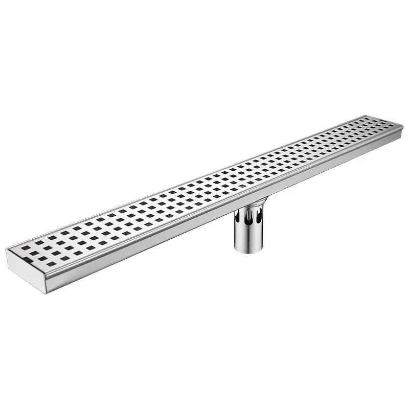 

Bathroom shower room large displacement Rapid drainage rectangular 304 stainless steel brushed deodorant floor drain,J18154