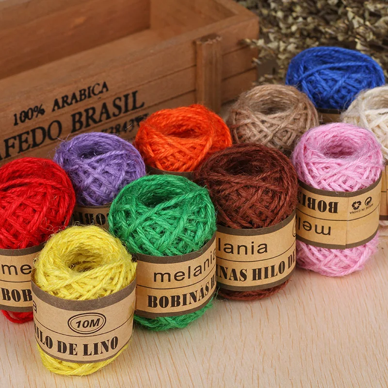 

Cords 10m Natural Jute Twine DIY Rope Cord Hemp Ropes String 1mm Rustic Packing String Wedding Home Textile Garment Decoration