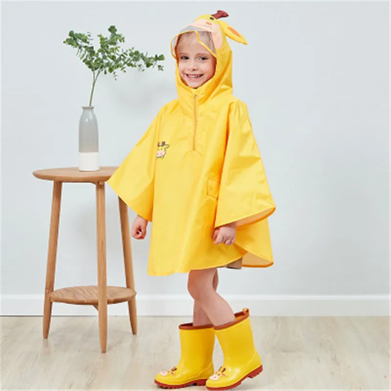 

Cartoon Impermeable Polyester Raincoat Waterproof Children Rain Coat Boys Girls Poncho Breathable Outdoor Kids Cloak Rain Jacket