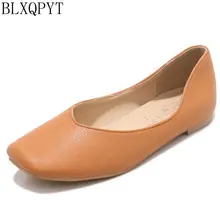 BLXQPYT/большие размеры 30-50; модная обувь; женская обувь; сезон весна-осень; женские балетки; повседневная обувь на плоской подошве с квадратным носком; 175
