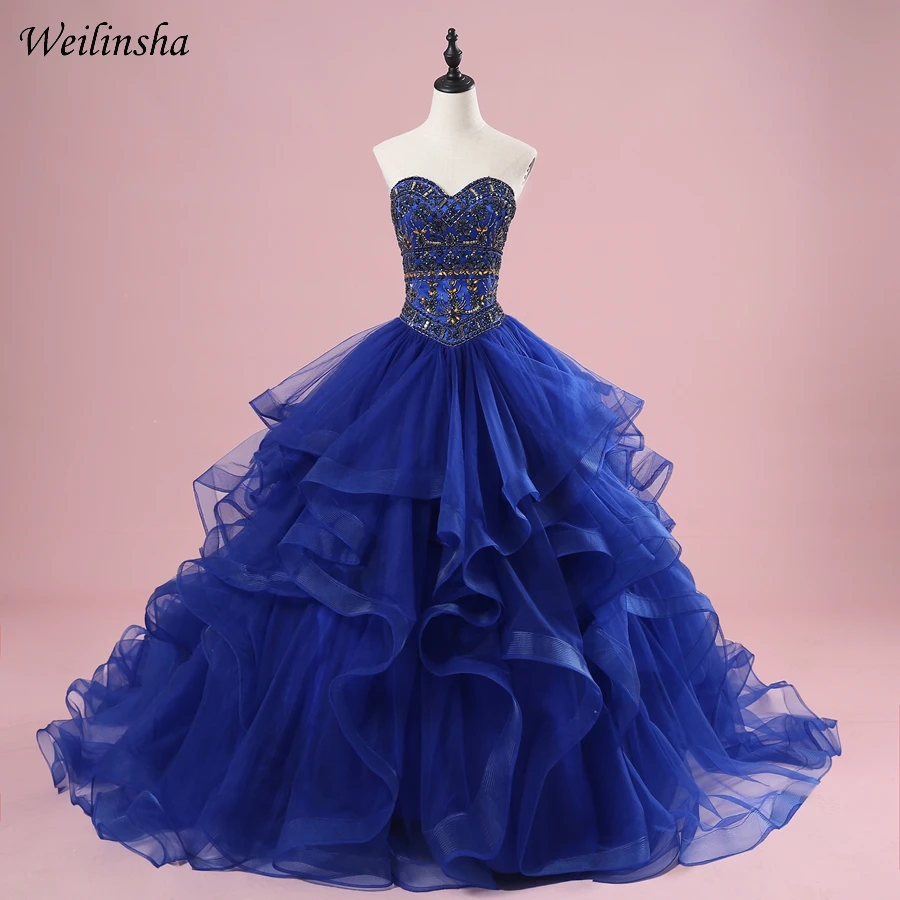 Женский корсет Weilinsha королевское синее платье Quinceanera модель 2019 шикарное милое 16 |