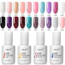 AZURE BEAUTY 24Pcs/Lot Shiny Glitter Dipping Powder Nail Kits Nail Art Dip Powder Gradient Color Nail Powder Set Base Top Gel