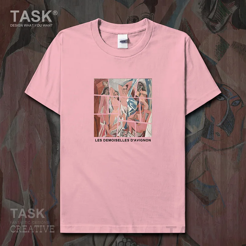 

World famous painting series t-shirt Picasso New Art Painting Les Demoiselles D’Avig Short sleeve clothes cotton summer Fashion