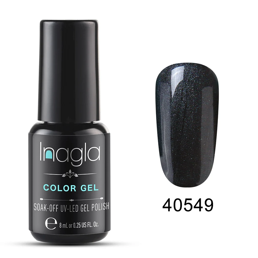 Inagla гель-Лаки 8 мл для ногтей чистый цвет УФ-лак нужен Базовый Топ Гель-лак для ногтей для маникюра ногтей - Цвет: 40549