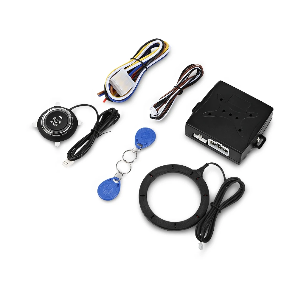 

Auto Car Alarm Engine Starline Push Button Start Stop RFID Lock Ignition Switch Keyless Entry System Starter Anti-theft System