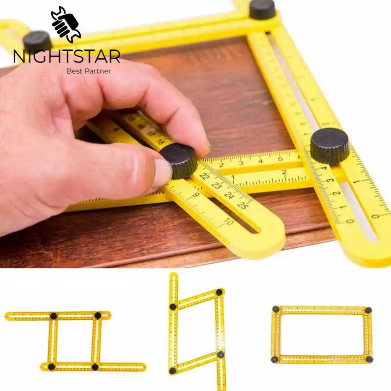  Multi Angle Ruler Template 4 Folding Angle Measuring Tool Instrument Brick Tile Wood Corner Product