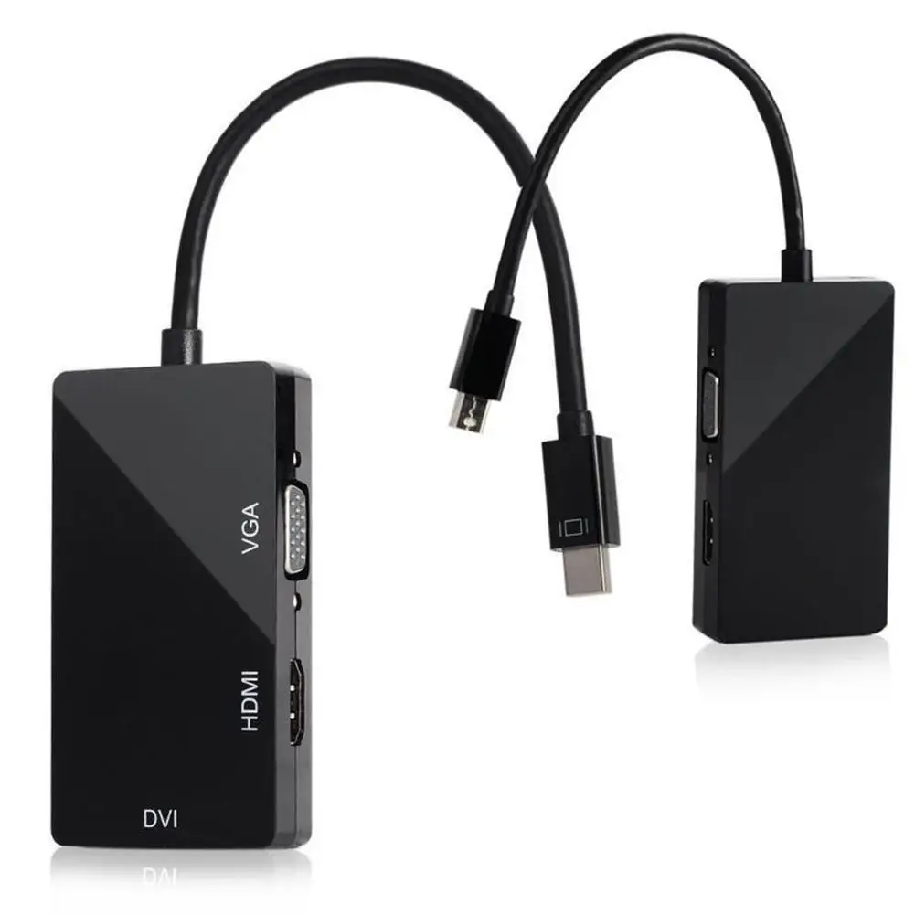 3 в 1 Mini display port MINI DP штекер HDMI DVI вставной конвертер для VGA адаптер кабель Apple MacBook Air