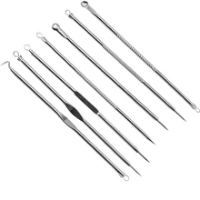 Средство для удаления черных точек, 7 шт., средство для удаления угрей, игла для удаления угрей, косметический макияж, инструменты для очистки лица, уход за лицом, инструменты для удаления пятен прыщей