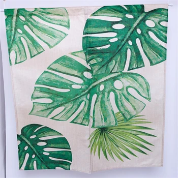 

XIAOKENAI 85CMx120CM Cotton Linen Plant Curtains Home Decor Curtain Doorway Room Divider Solid