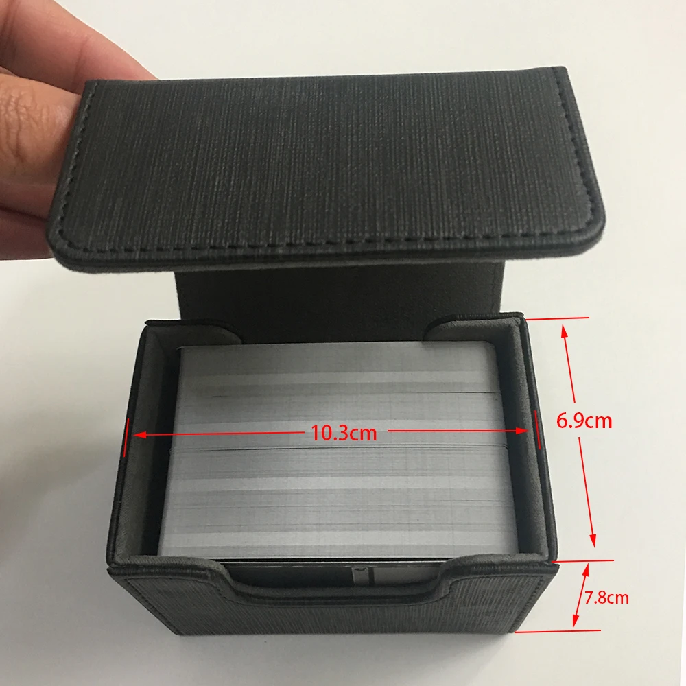 Черный цвет боковая нагрузка маленькая палубная Коробка боковая открытая палубная чехол для волшебных настольных игровых карт: черный цвет