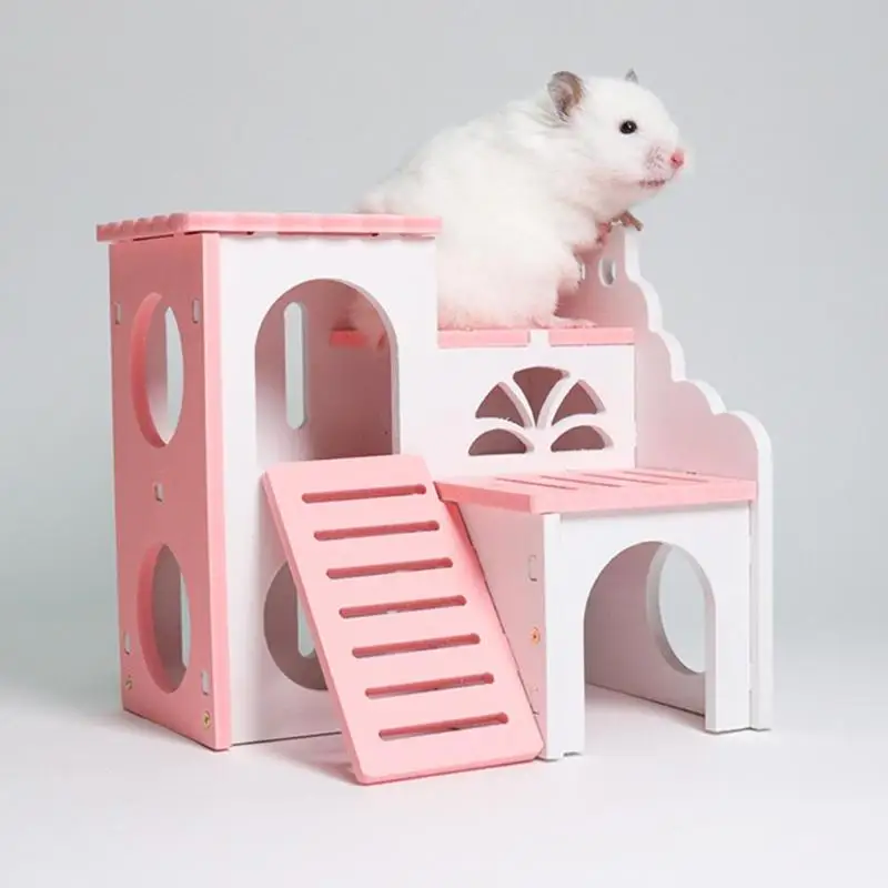 Buy Lovely Wooden Small Pets Hamster House Bed Cage