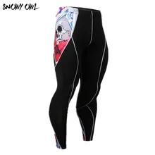 Мужские Компрессионные Леггинсы для тренировок и фитнеса, штаны для тяжелой атлетики, бодибилдинга, колготки, тренировочные штаны с принтом 40wy