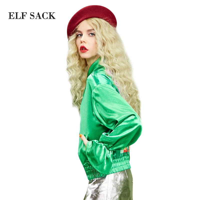 ELFSACK 2017 Весенняя женская короткая верхняя одежда с рисунком граффити Женская