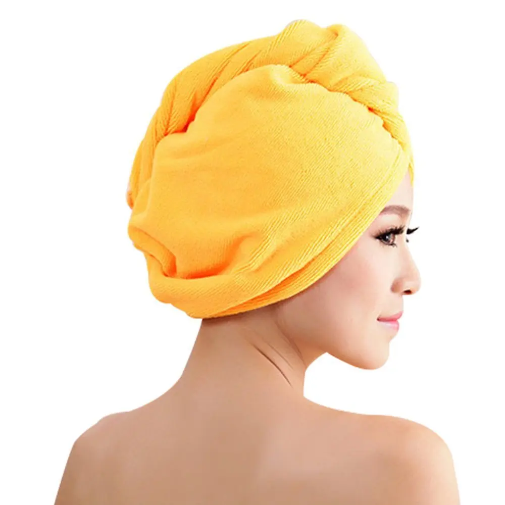 New Magic Microfiber Hair Fast Drying Dryer Towel Thickened Microfiber Dry Hair Cap Bath Wrap Super Absorbent Shower Cap - Цвет: Оранжевый