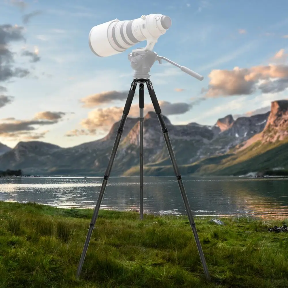 L404C Professional Carbon Fiber Tripod Bird Watching Without Mid-Axle 40mm Large Tube for Digital C