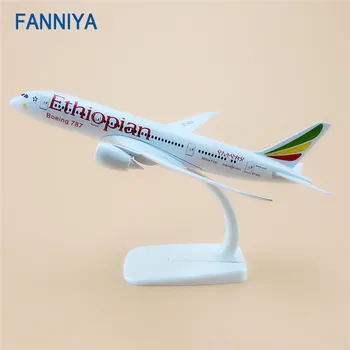 

20cm Metal Model Plane Air ETHIOPIAN Boeing 787 Airlines B787 Airplane Model Airways w Stand Aircraft Kids Gift