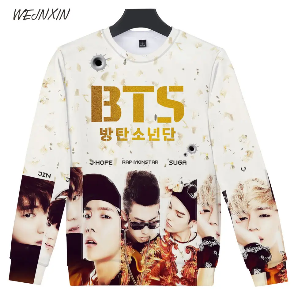 WEJNXIN Loose BTS Young Forever Graphic Cool 3D Hoodies Men Women