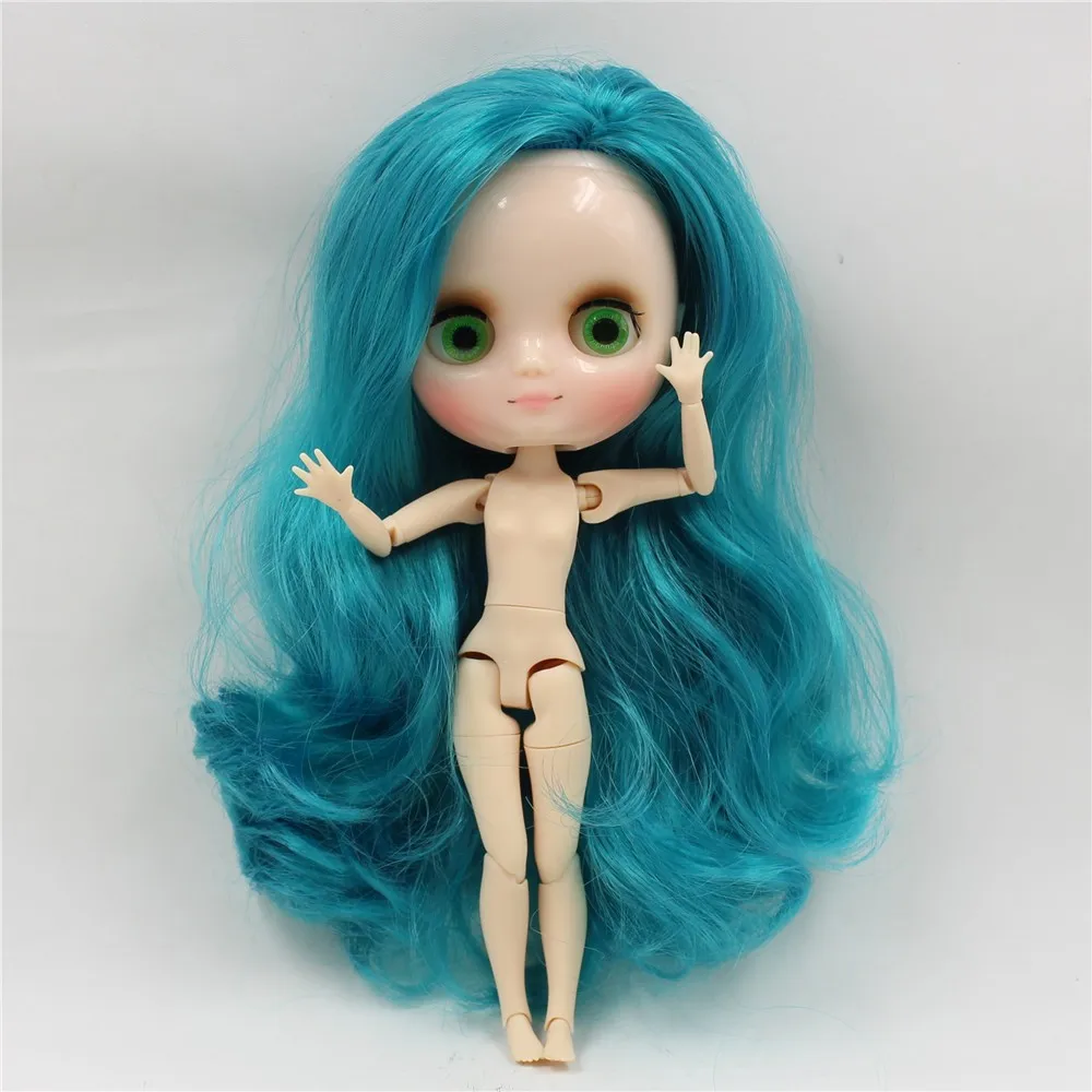 

Free shipping Middie blyth Doll joint doll blue hair side parting 1/8 doll 20cm doll special offer