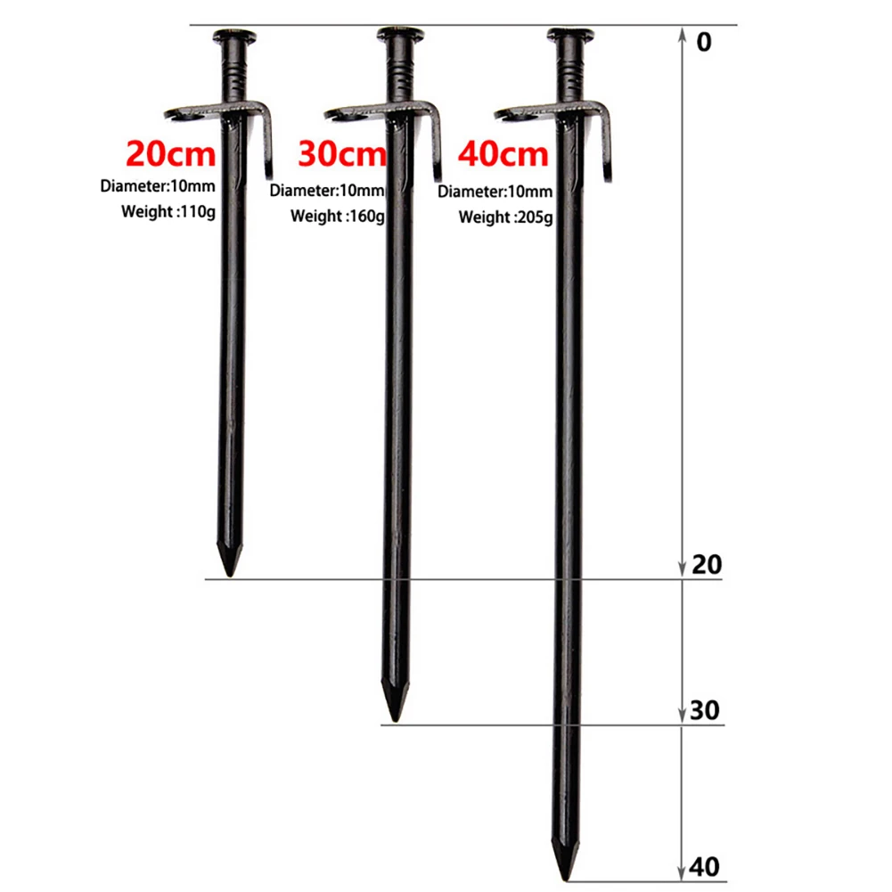 20 см/30 см/40 см наружные колышки для палатки альпинизма кемпинга высокопрочные гвозди аксессуары для палатки навес для палатки гвозди для кемпинга