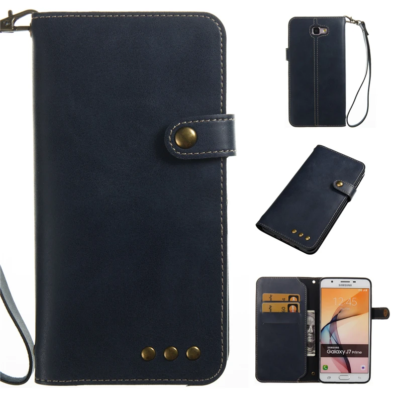 Luxury Retro Case For Samsung Galaxy J7 Prime Flip Wallet PU Leather Back Cover for Phone | Мобильные телефоны и