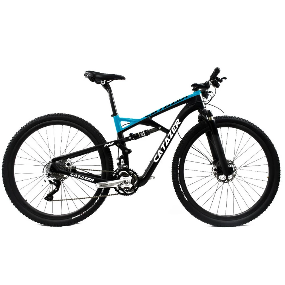 Top CATAZER Carbon Mountain Bike 26er Wheelset Suspension Frame 20/30 Speeds Profession Disc Brake MTB Bicycle With SHIMAN0 M8000 2