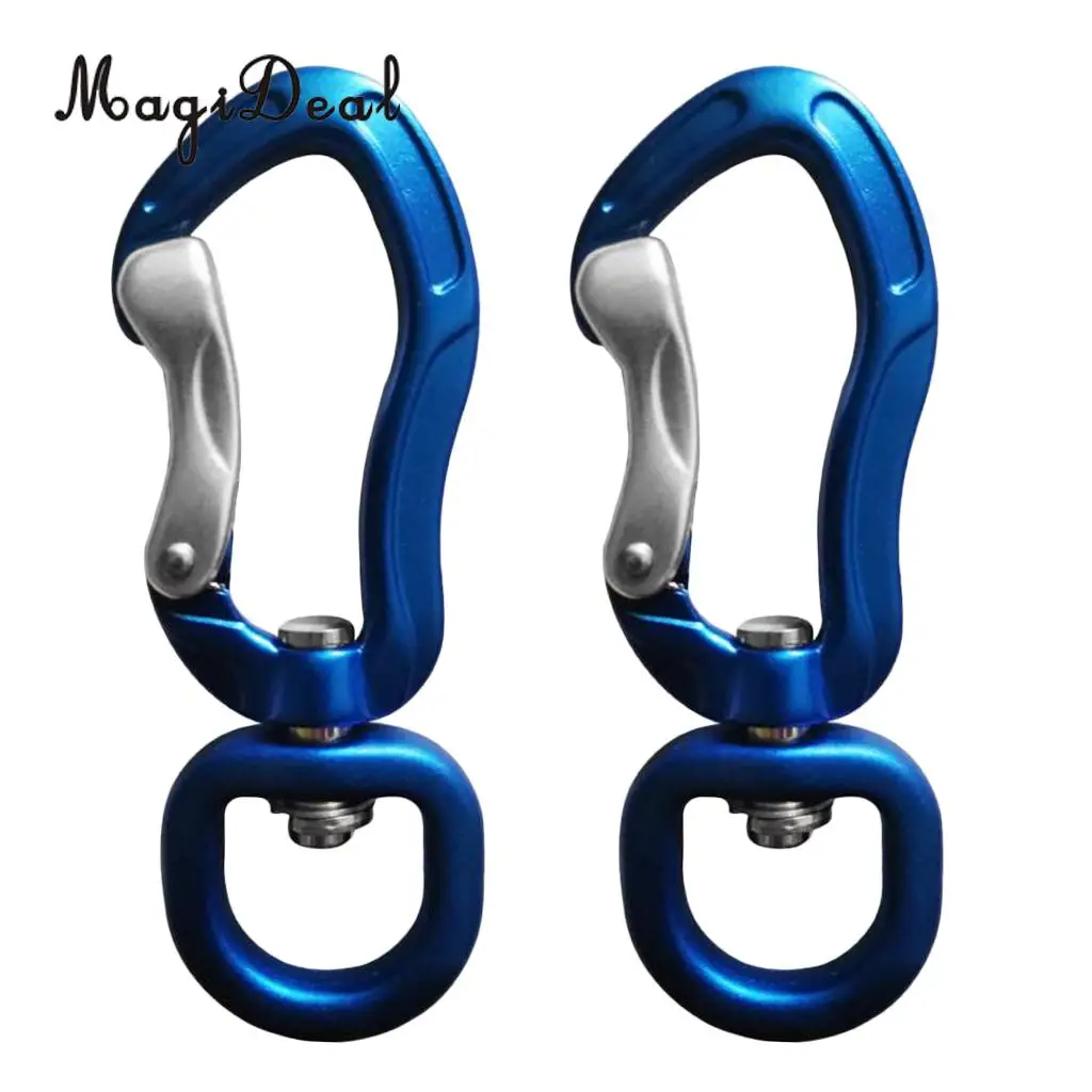 Outdoor 1 Pair Rock Tree Climbing Swivel Carabiner Hanging Connect Hook Camping 71/76mm round eye for Camping Caving Climbing