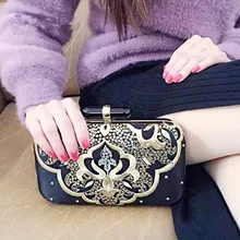 Вышивка Новая вечерняя сумка женская металлическая Сумка-клатч модная разноцветная Модная стильная Свадебная сумка на плечо высокое качество день клатч